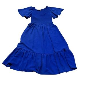 HAPTICS blue smocked top dress
